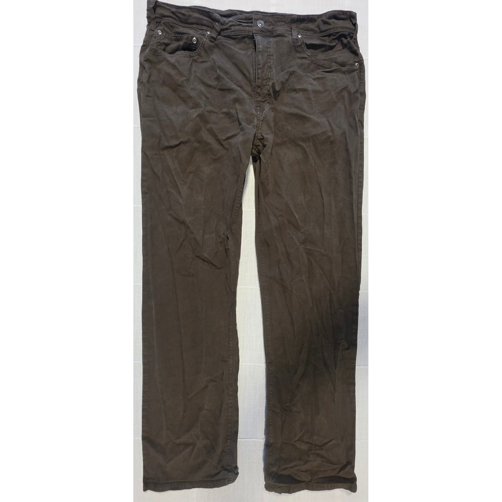 Orvis Five Pocket Mens Pants Dark Olive Green Straight Leg 38x32 Fits 35x30
